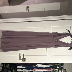 Lulus Dusty Purple V Neck Maxi Dress